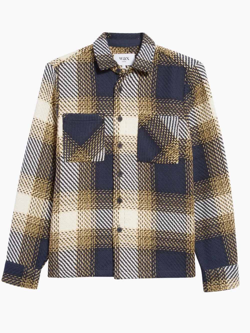 WAX London Whiting Windowpane Plaid Overshirt Men’s Size L